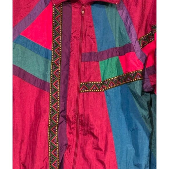 Chaver Full Zip Colorblock Nylon Windbreaker 2-piece Set, Size Large, Vtg 80s - Picture 4 of 6